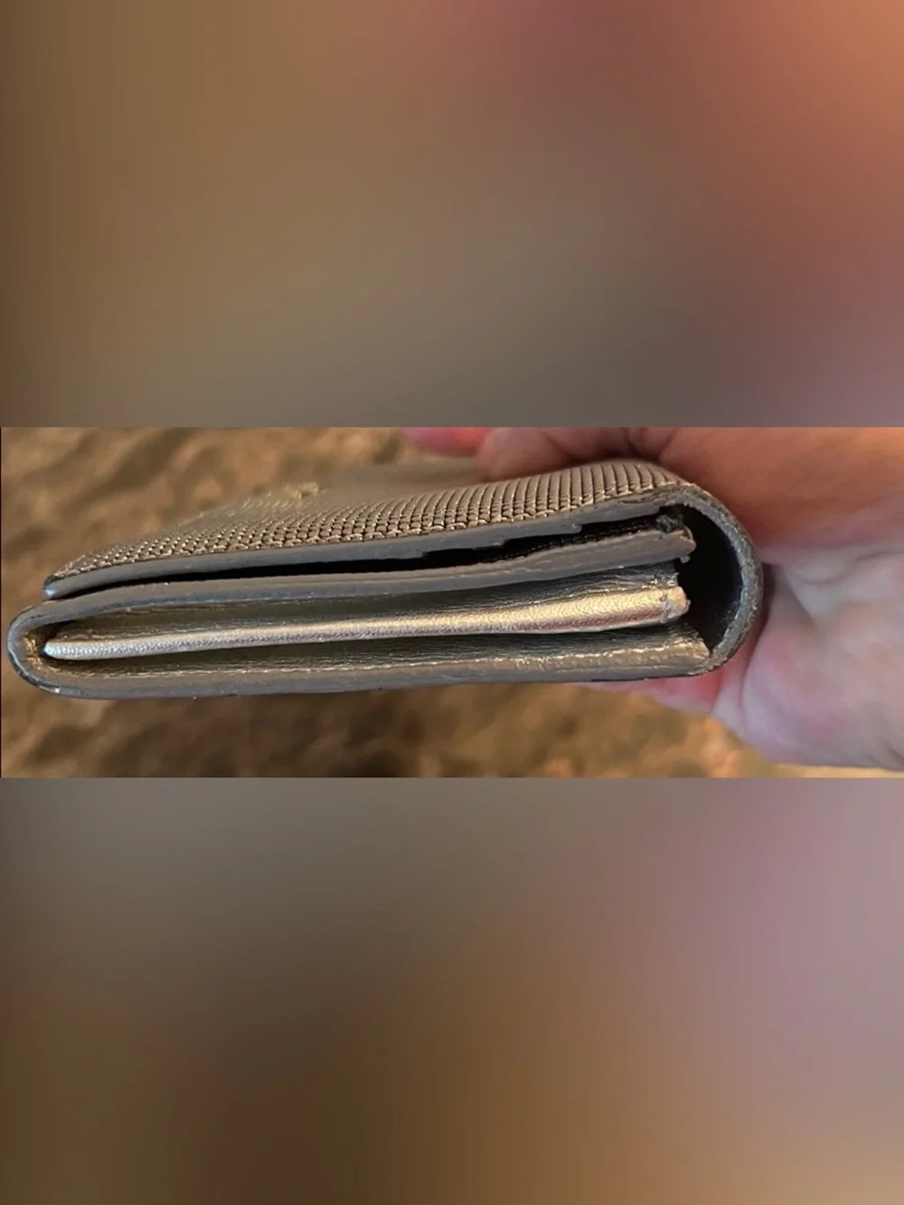 Fendi Silver Metallic Logo Wallet